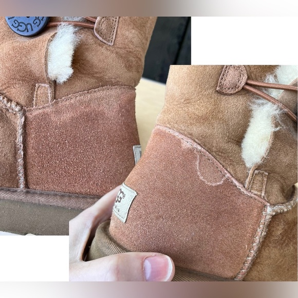 UGG Bailey Button Shearling Lined Boots In Chestnut 5803 Sz 9 - Picture 16 of 16
